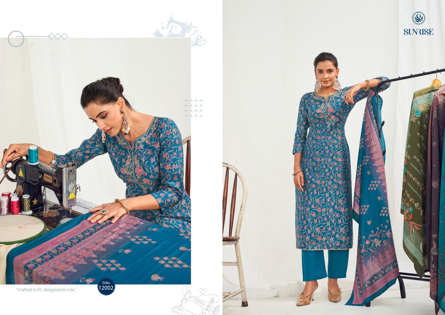 Super Silk Vol 12 Sunrise Modal Silk Pant Style Suits Wholesaler Ahmedabad