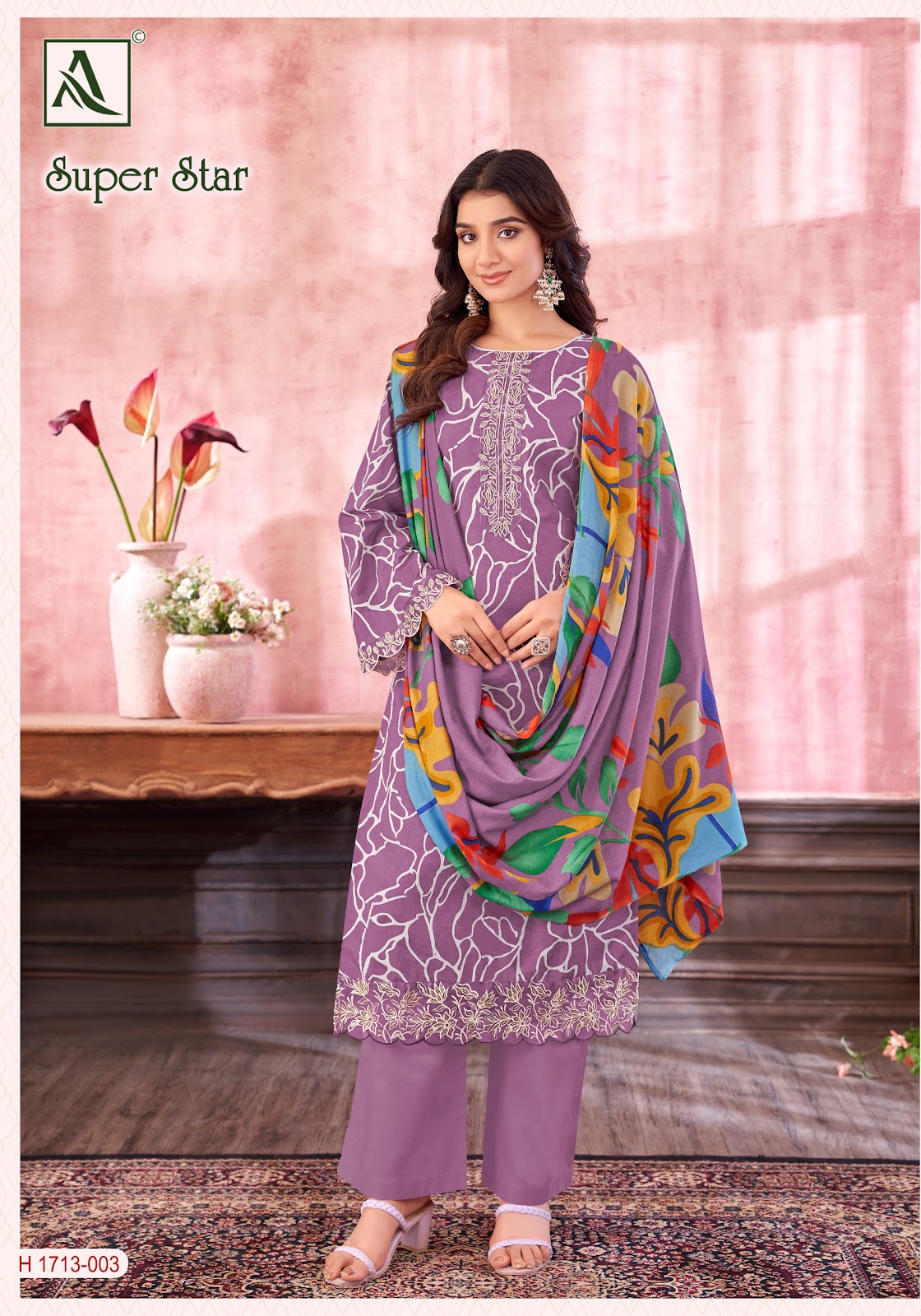 Super Star Alok Cambric Karachi Salwar Suits Supplier