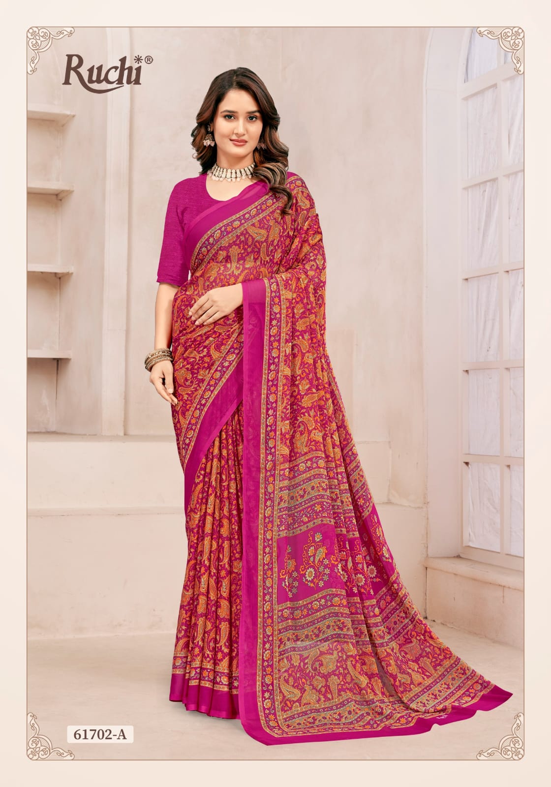 Super Star Chiffon 231 Ruchi Sarees Manufacturer Gujarat
