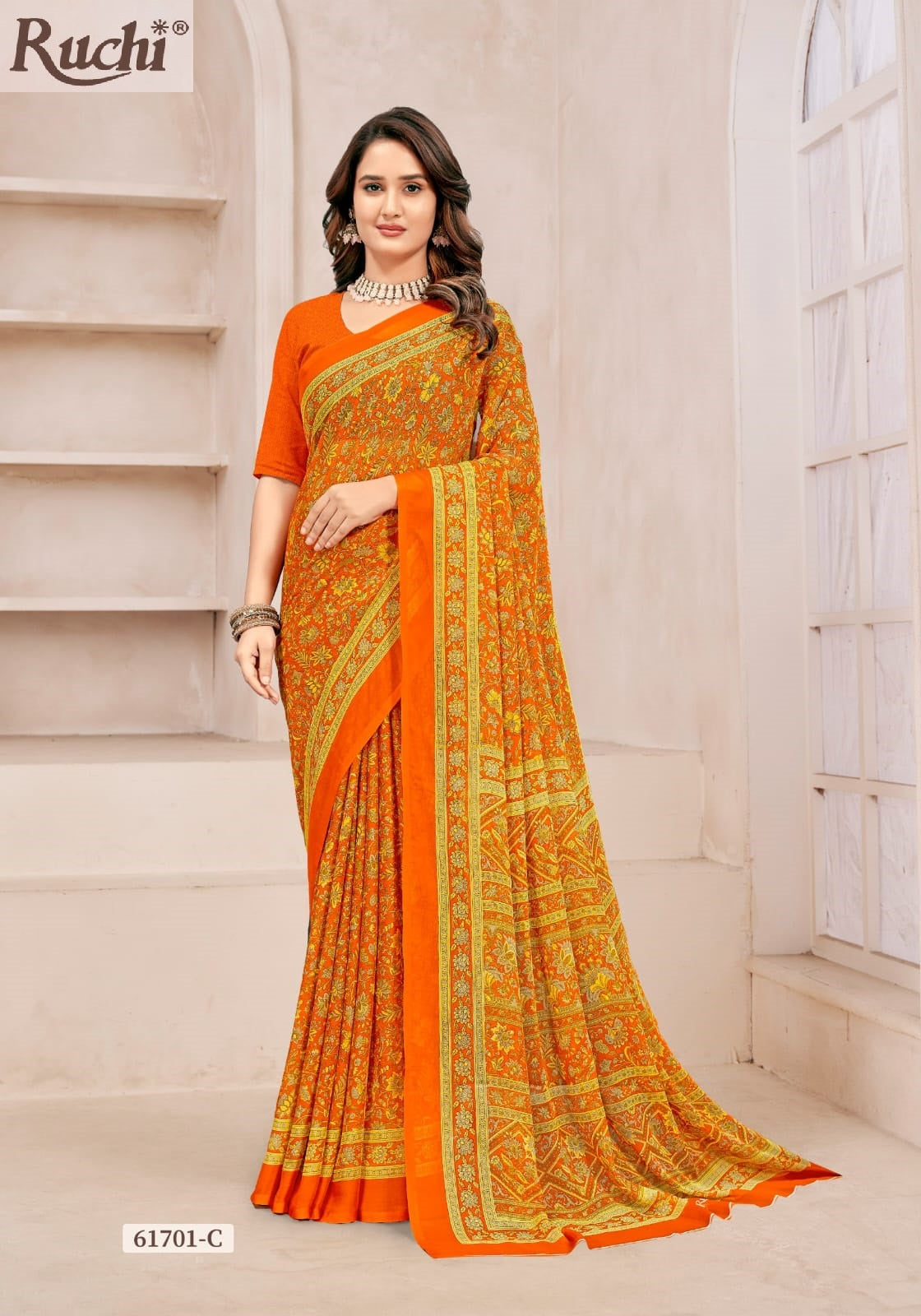 Super Star Chiffon 231 Ruchi Sarees Manufacturer Gujarat