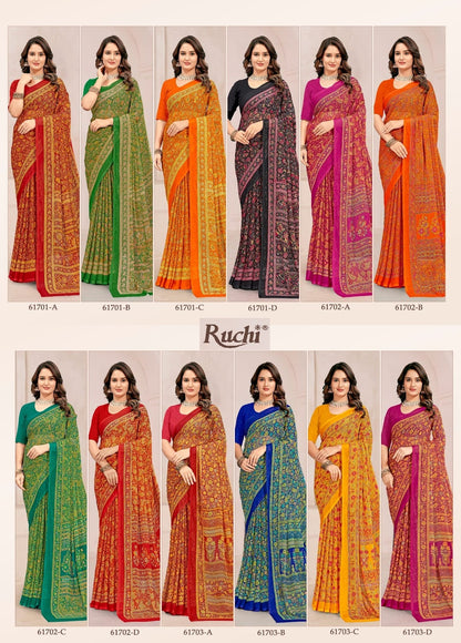 Super Star Chiffon 231 Ruchi Sarees Manufacturer Gujarat