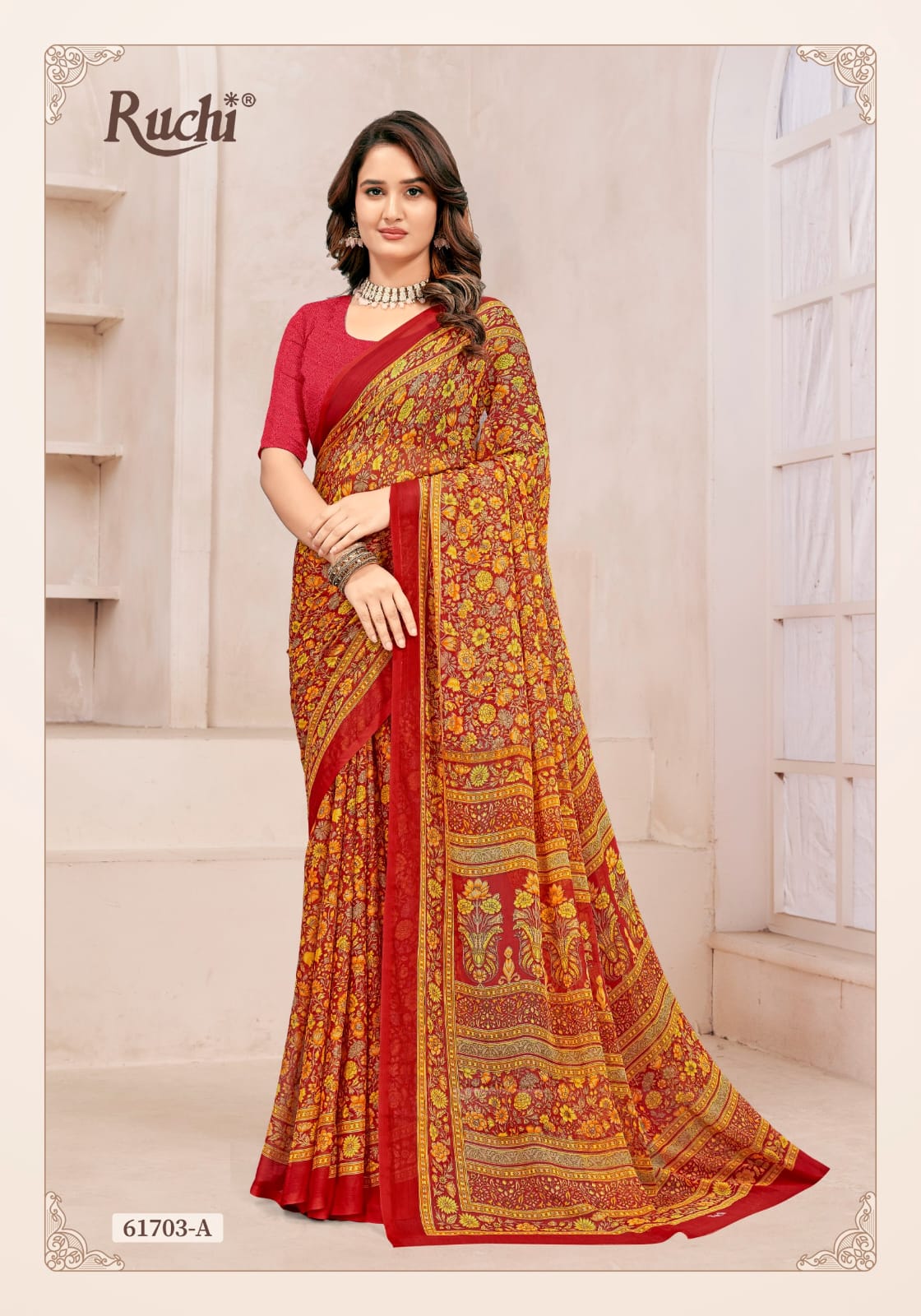 Super Star Chiffon 231 Ruchi Sarees Manufacturer Gujarat