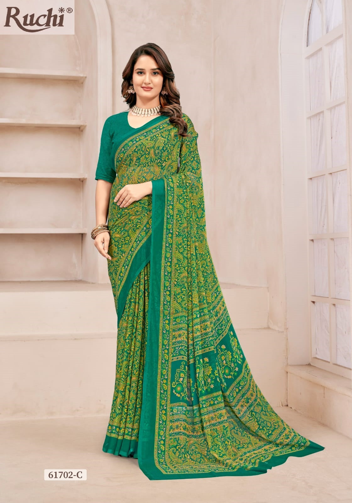 Super Star Chiffon 231 Ruchi Sarees Manufacturer Gujarat