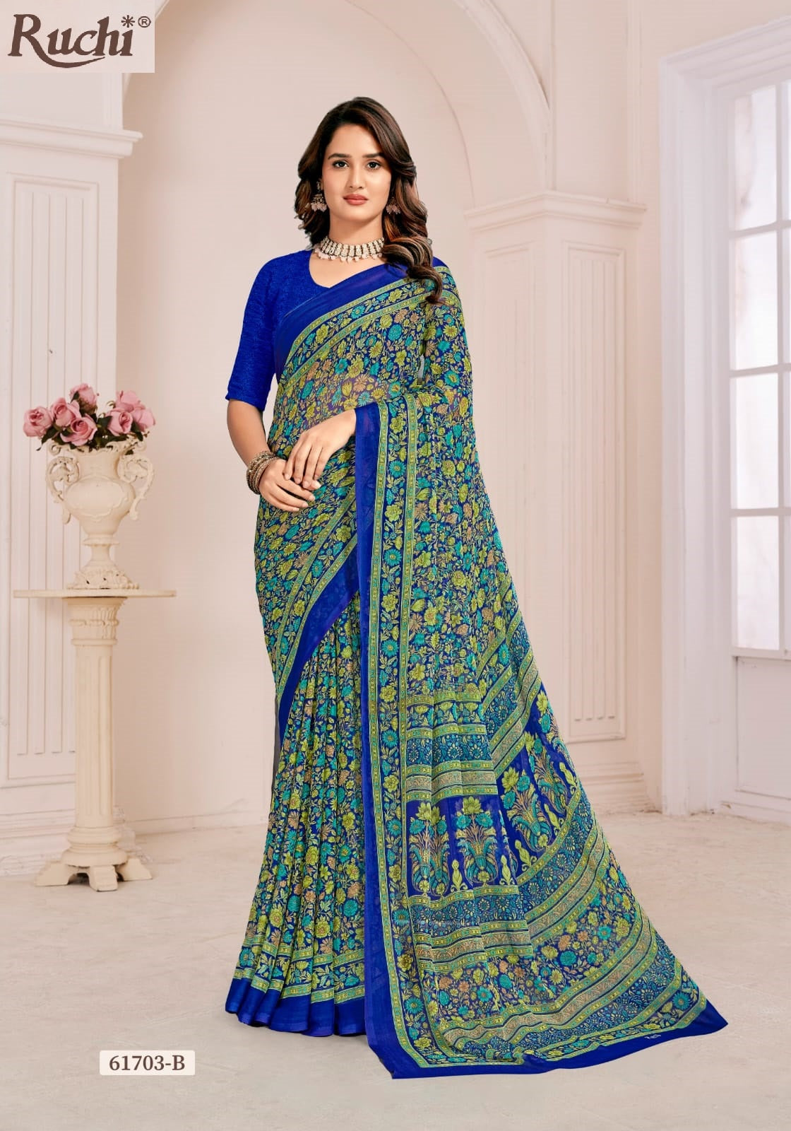 Super Star Chiffon 231 Ruchi Sarees Manufacturer Gujarat