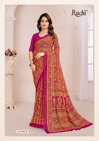 Super Star Chiffon 231 Ruchi Sarees Manufacturer Gujarat