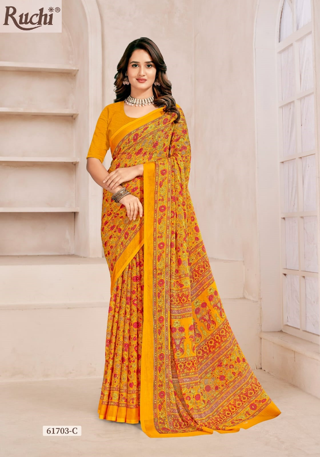 Super Star Chiffon 231 Ruchi Sarees Manufacturer Gujarat