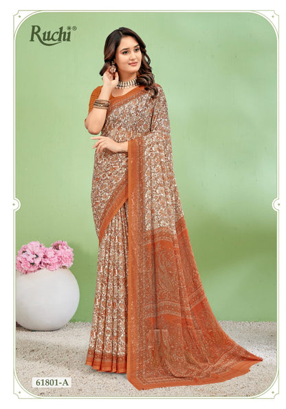 Super Star Chiffon 232 Ruchi Sarees Wholesaler India