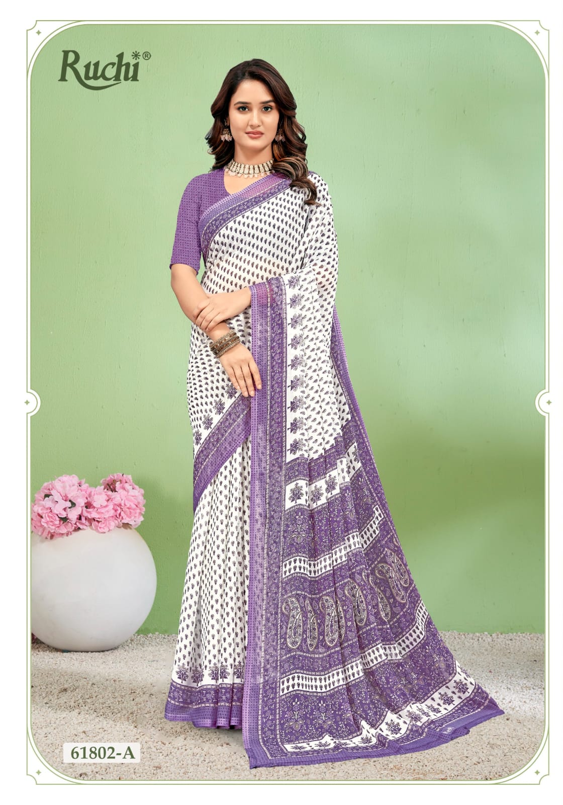 Super Star Chiffon 232 Ruchi Sarees Wholesaler India
