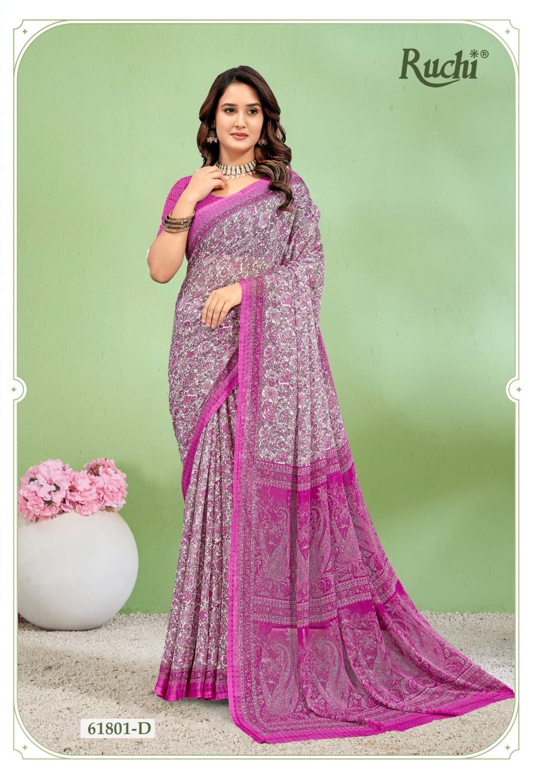 Super Star Chiffon 232 Ruchi Sarees Wholesaler India