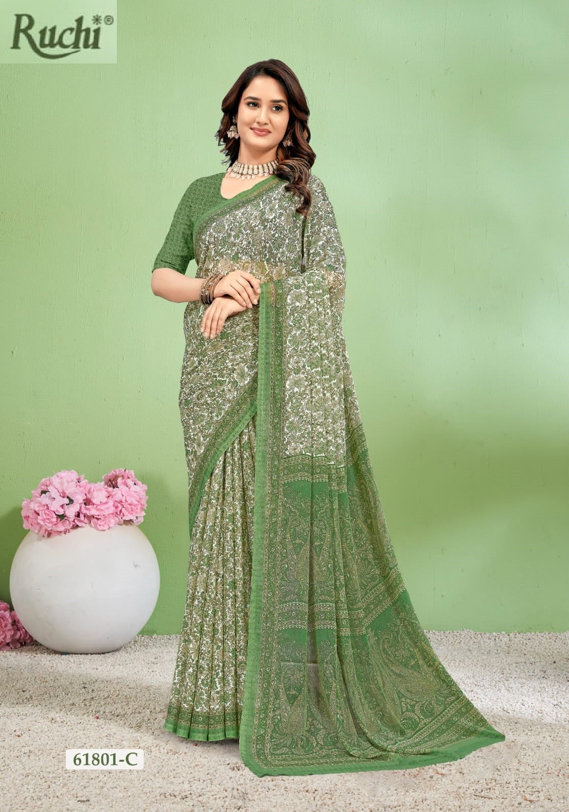 Super Star Chiffon 232 Ruchi Sarees Wholesaler India