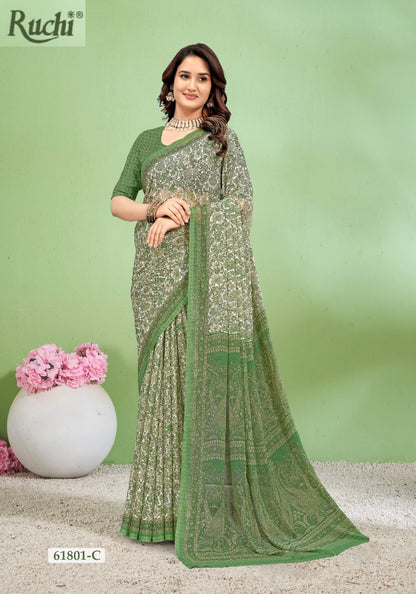 Super Star Chiffon 232 Ruchi Sarees Wholesaler India