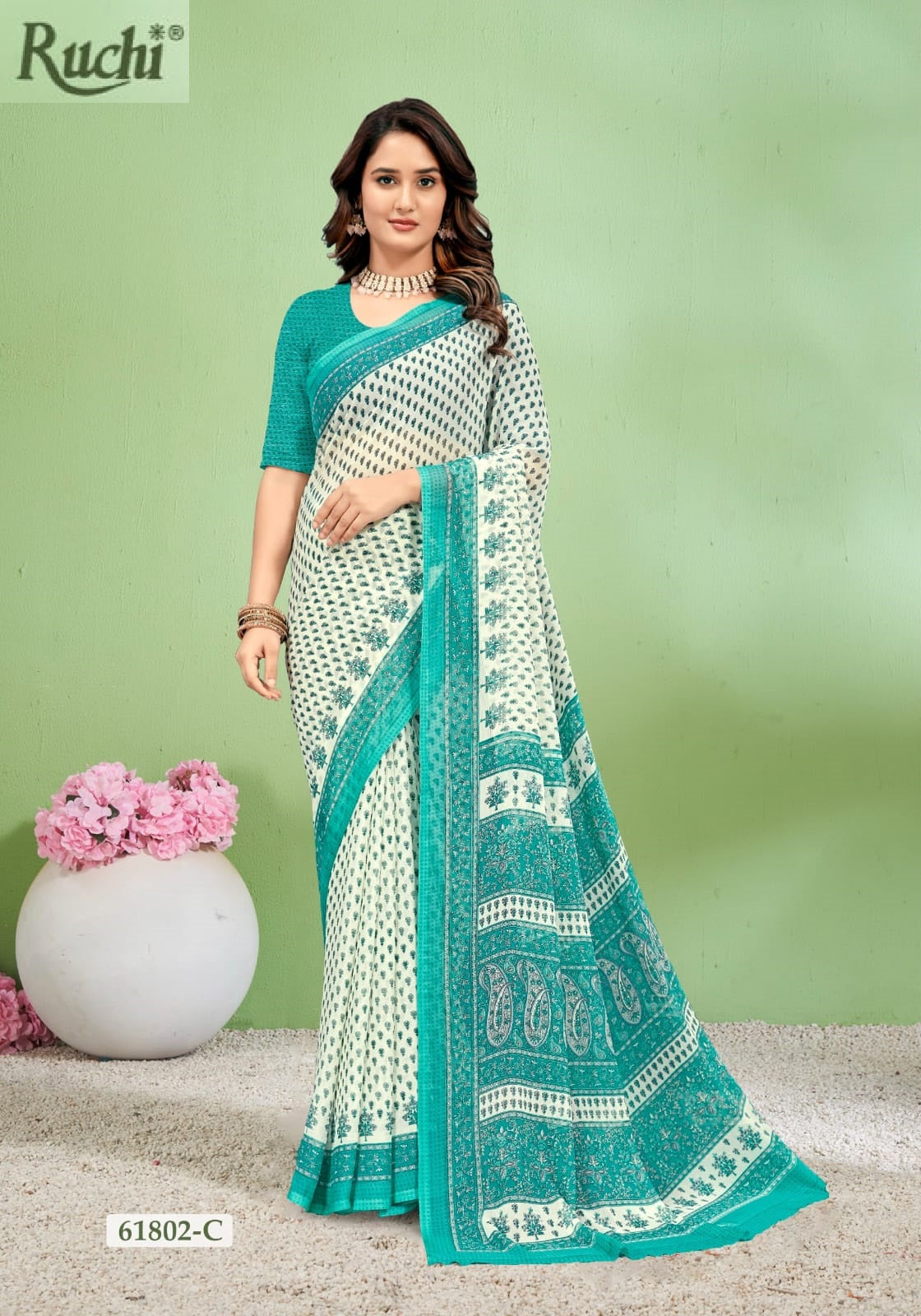 Super Star Chiffon 232 Ruchi Sarees Wholesaler India