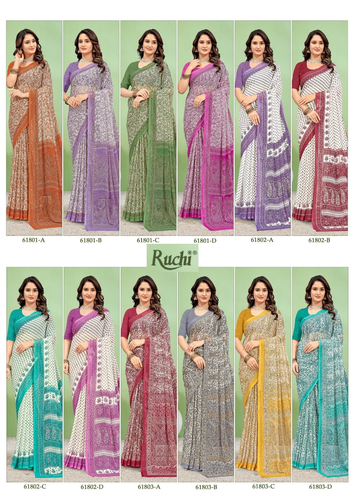 Super Star Chiffon 232 Ruchi Sarees Wholesaler India