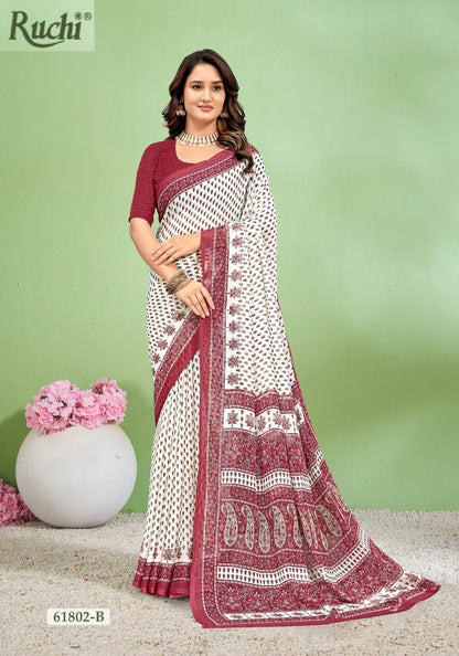 Super Star Chiffon 232 Ruchi Sarees Wholesaler India