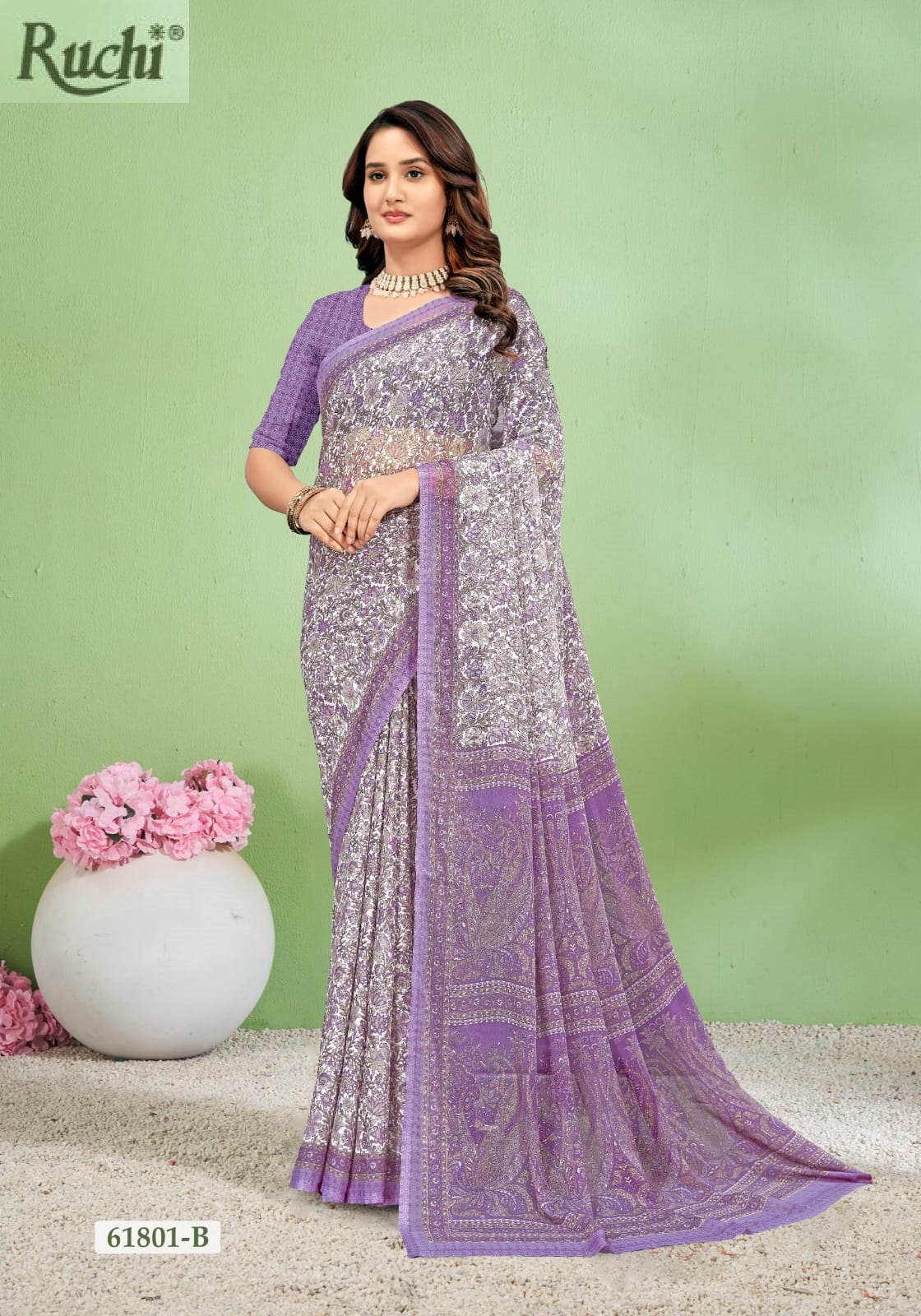 Super Star Chiffon 232 Ruchi Sarees Wholesaler India