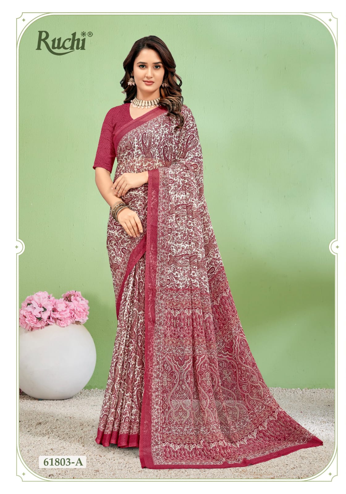 Super Star Chiffon 232 Ruchi Sarees Wholesaler India