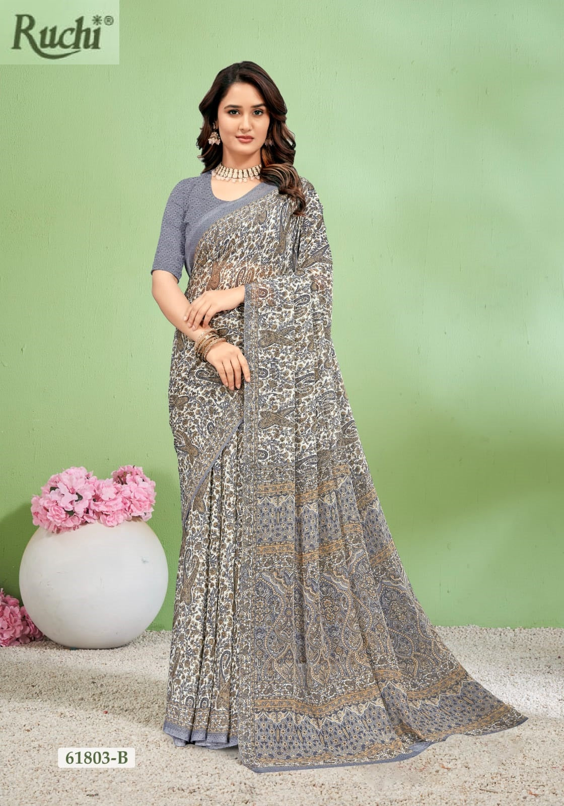 Super Star Chiffon 232 Ruchi Sarees Wholesaler India