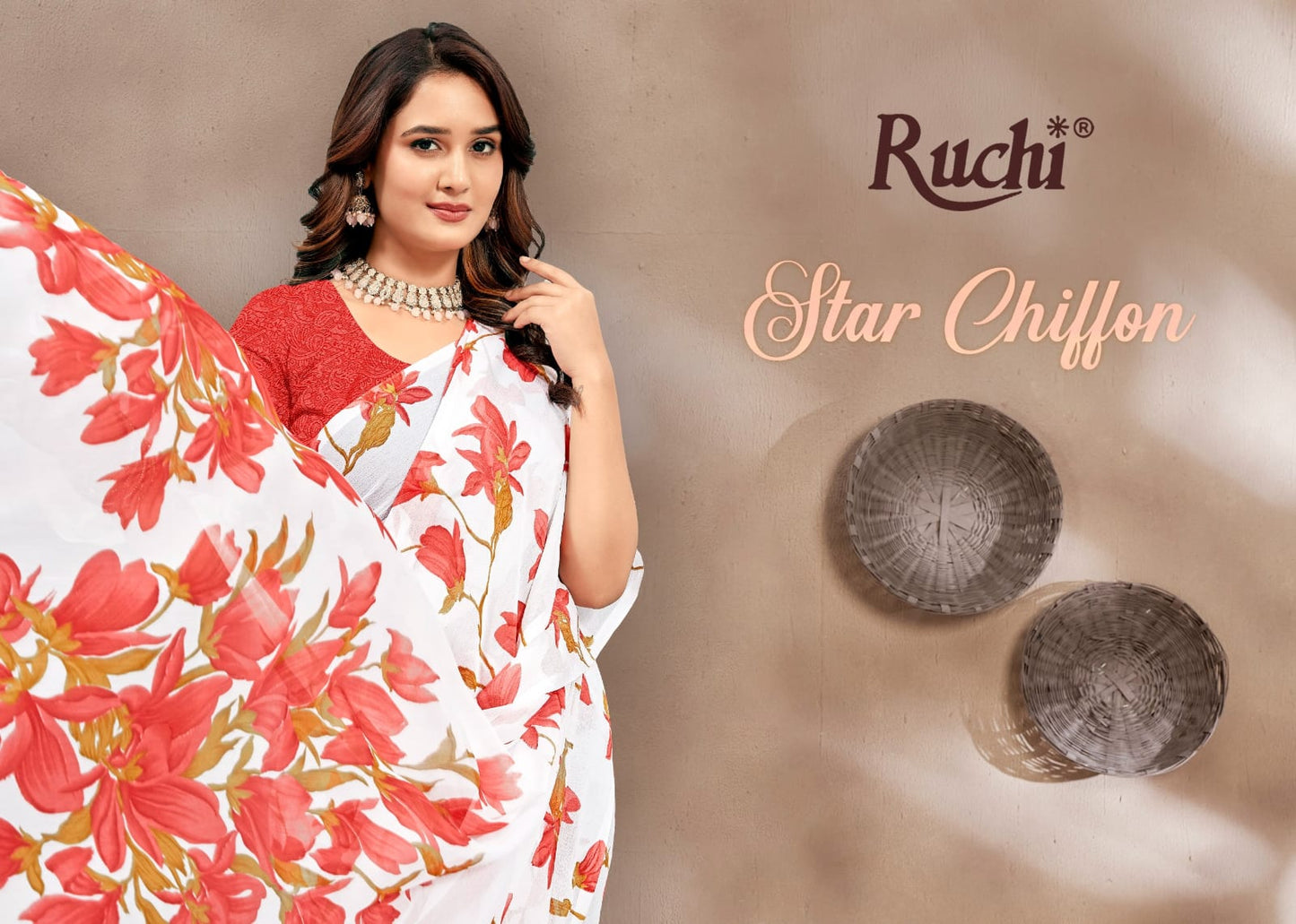 Super Star Chiffon 233 Ruchi Sarees Exporter India