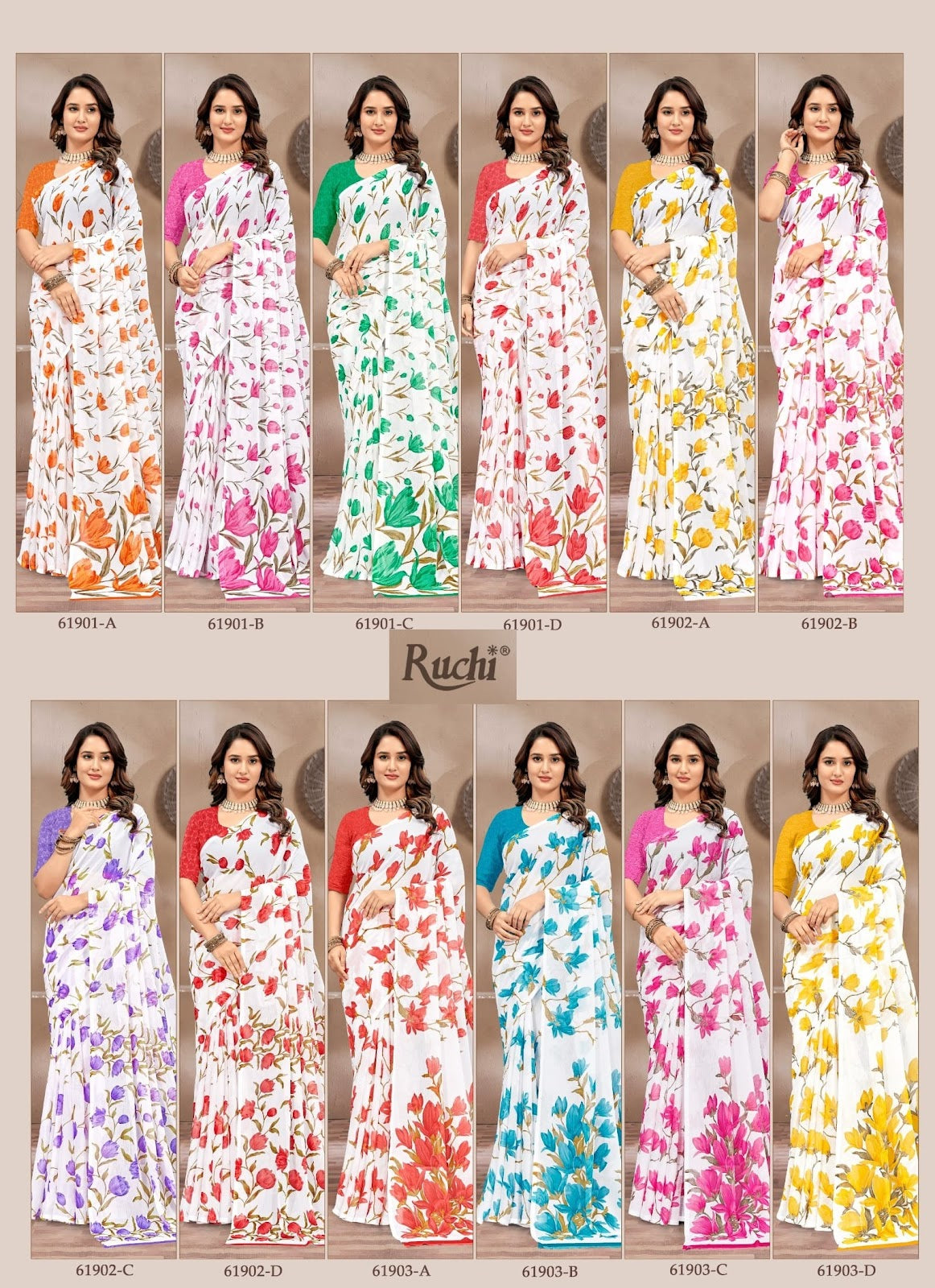 Super Star Chiffon 233 Ruchi Sarees Exporter India