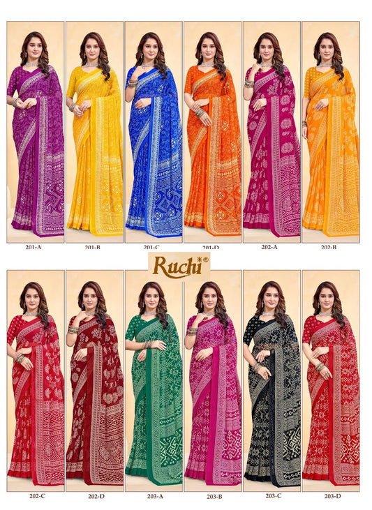 Super Star Chiffon 236 Ruchi Sarees Wholesaler India