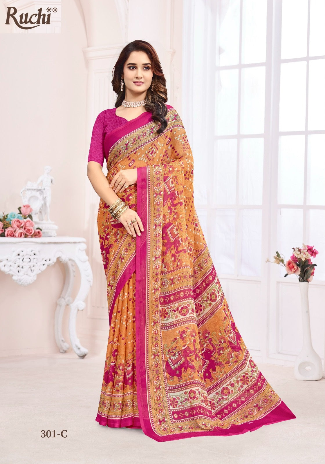 Super Star Chiffon 237 Ruchi Sarees Wholesaler