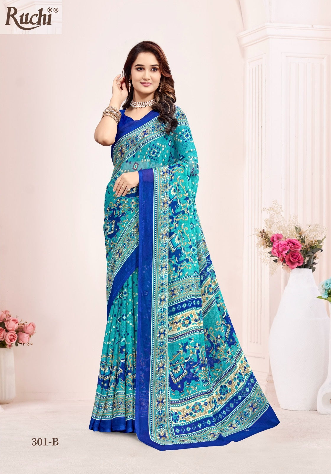 Super Star Chiffon 237 Ruchi Sarees Wholesaler