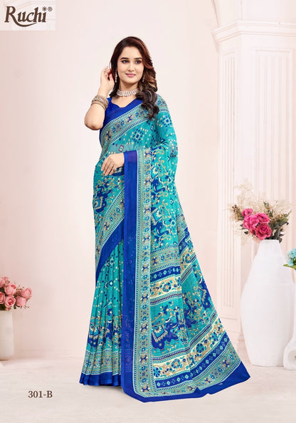 Super Star Chiffon 237 Ruchi Sarees Wholesaler