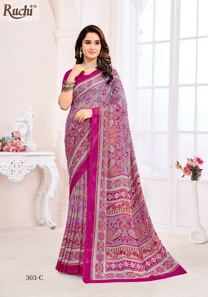 Super Star Chiffon 237 Ruchi Sarees Wholesaler