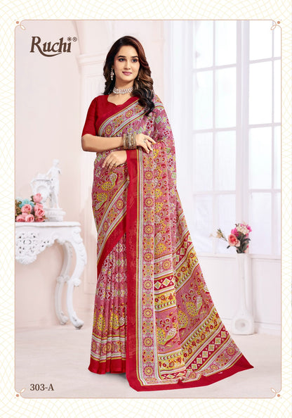 Super Star Chiffon 237 Ruchi Sarees Wholesaler