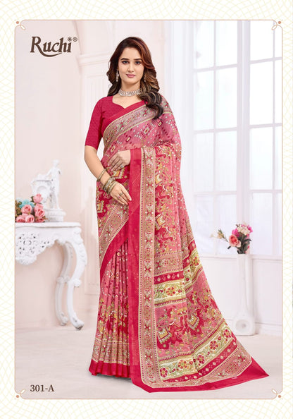 Super Star Chiffon 237 Ruchi Sarees Wholesaler