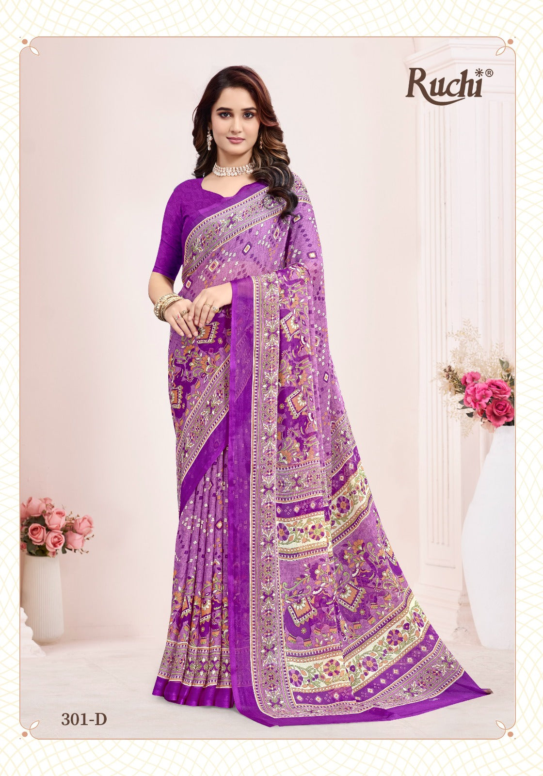 Super Star Chiffon 237 Ruchi Sarees Wholesaler
