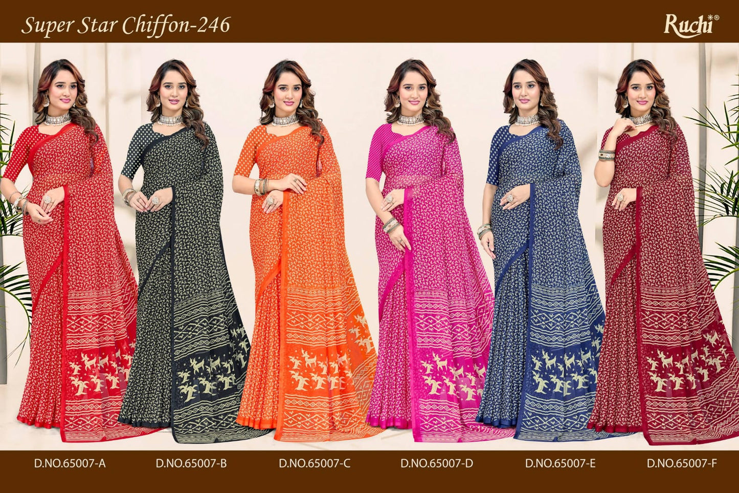 Super Star Chiffon 246 Ruchi Sarees Supplier Ahmedabad