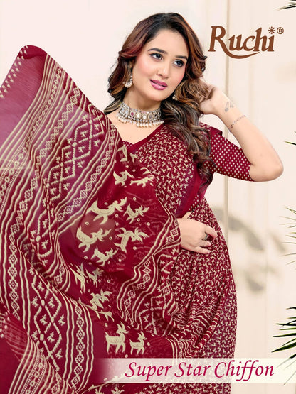 Super Star Chiffon 246 Ruchi Sarees Supplier Ahmedabad