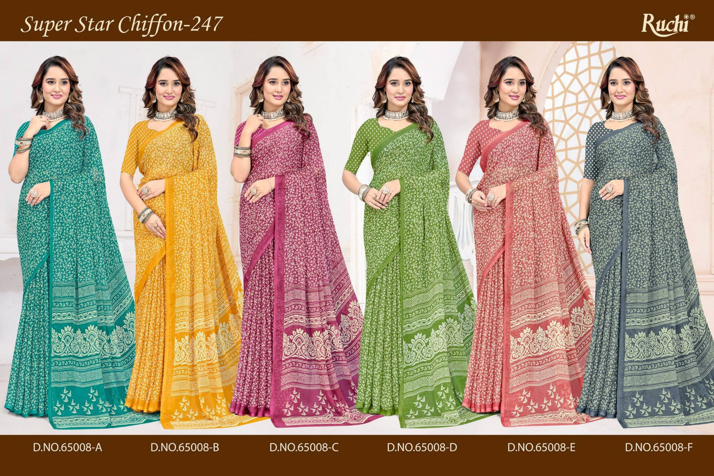 Super Star Chiffon 247 Ruchi Sarees Wholesaler