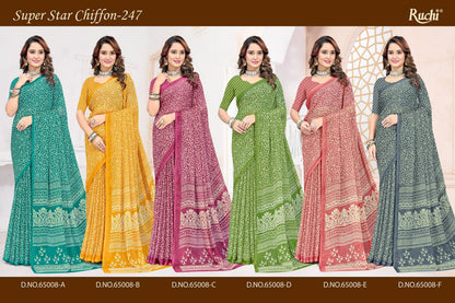 Super Star Chiffon 247 Ruchi Sarees Wholesaler