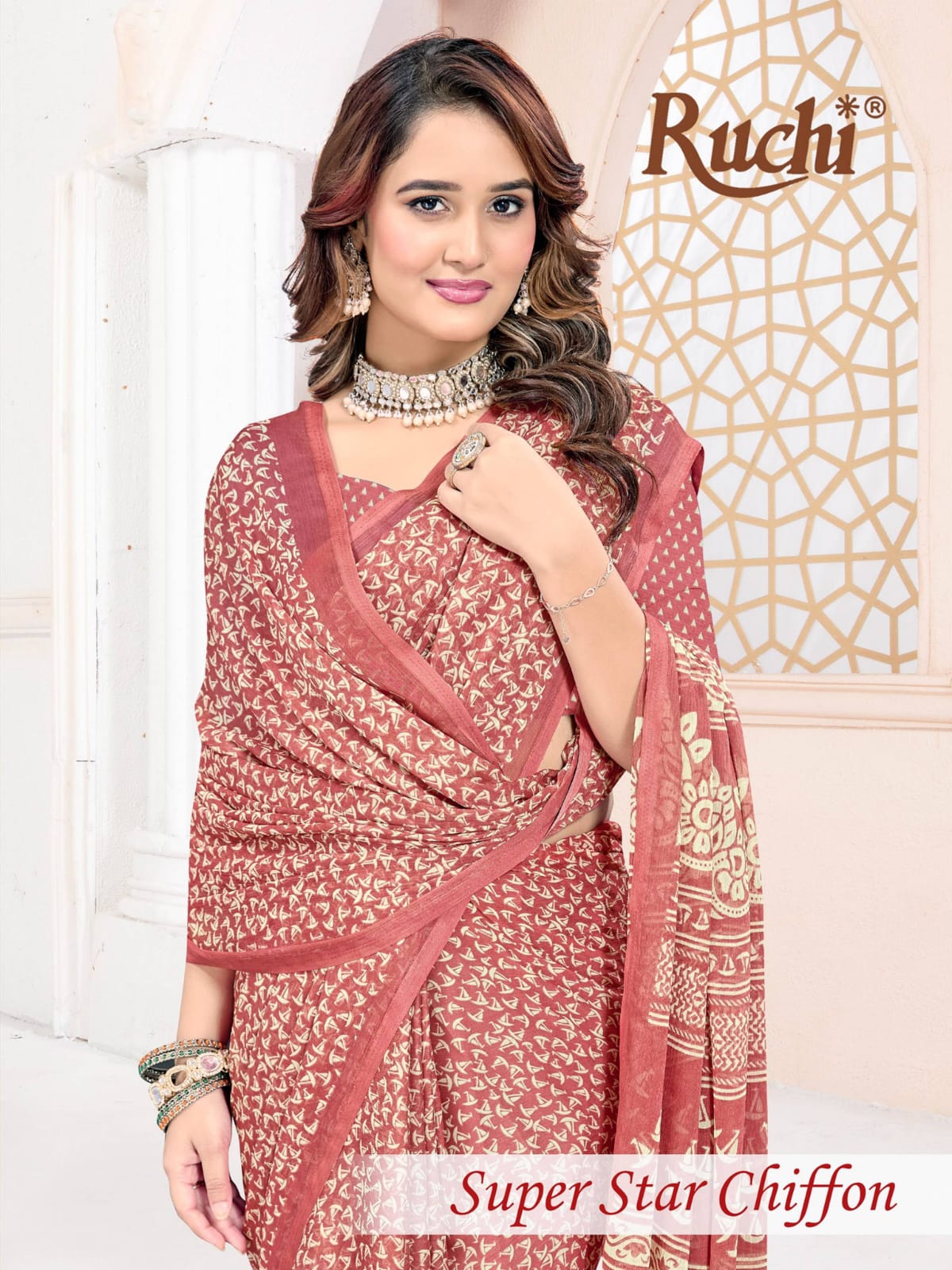 Super Star Chiffon 247 Ruchi Sarees Wholesaler
