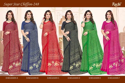 Super Star Chiffon 248 Ruchi Sarees Wholesale Rate