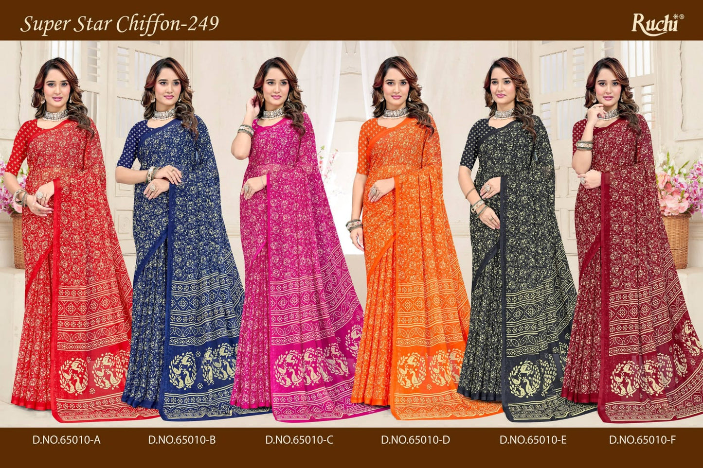 Super Star Chiffon 249 Ruchi Sarees Manufacturer Ahmedabad