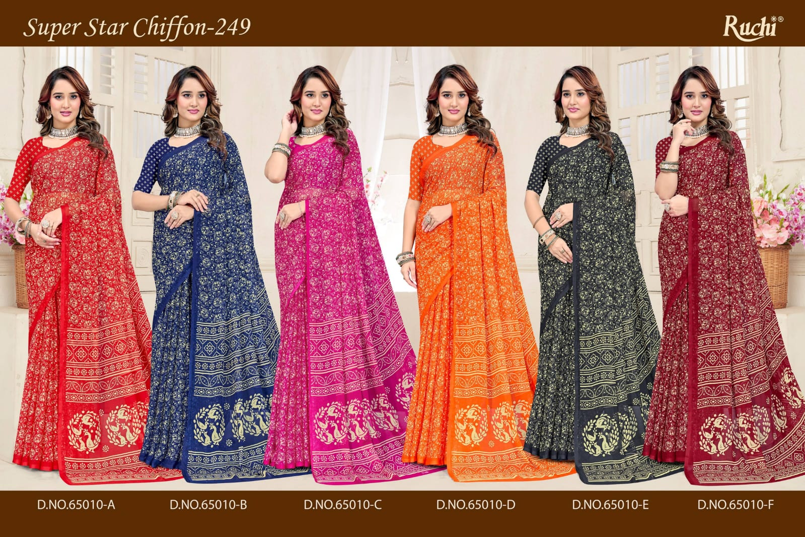 Super Star Chiffon 249 Ruchi Sarees Manufacturer Ahmedabad