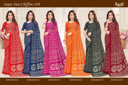 Super Star Chiffon 249 Ruchi Sarees Manufacturer Ahmedabad