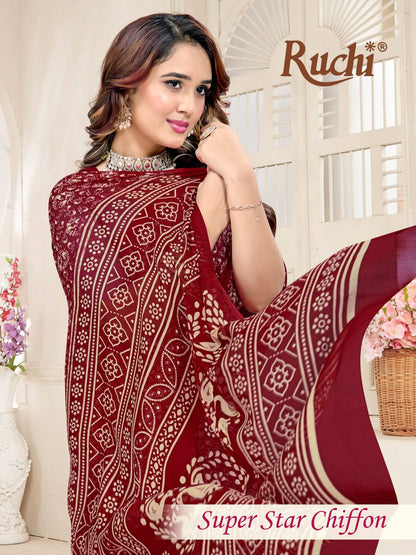 Super Star Chiffon 249 Ruchi Sarees Manufacturer Ahmedabad