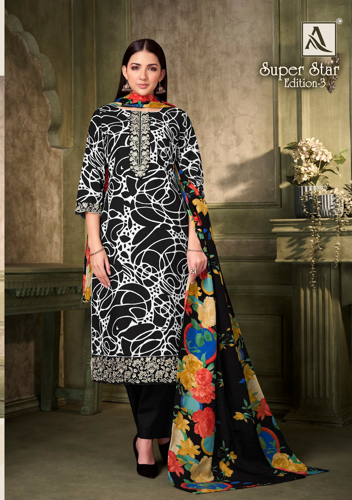 Super Star Edition 3 Alok Cambric Karachi Salwar Suits Exporter Gujarat
