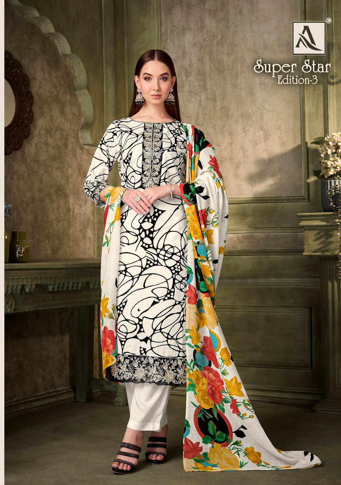 Super Star Edition 3 Alok Cambric Karachi Salwar Suits Exporter Gujarat