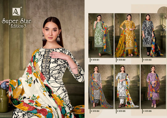 Super Star Edition 3 Alok Cambric Karachi Salwar Suits Exporter Gujarat