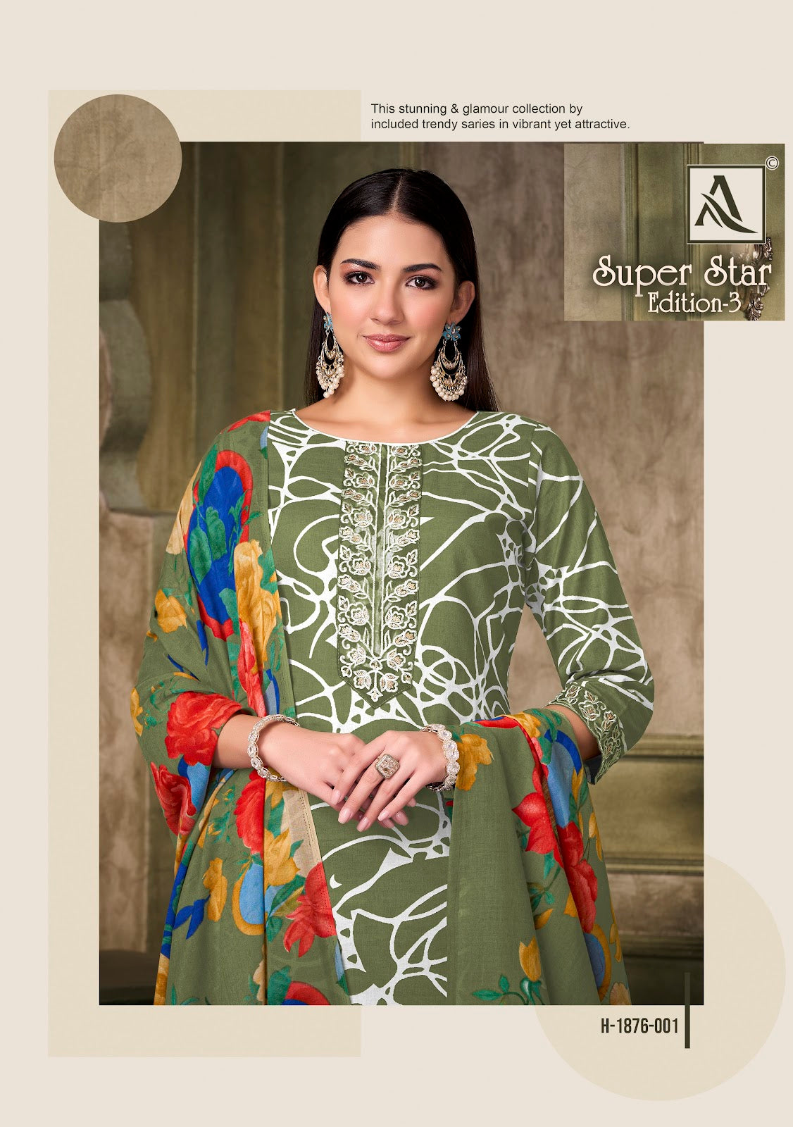 Super Star Edition 3 Alok Cambric Karachi Salwar Suits Exporter Gujarat