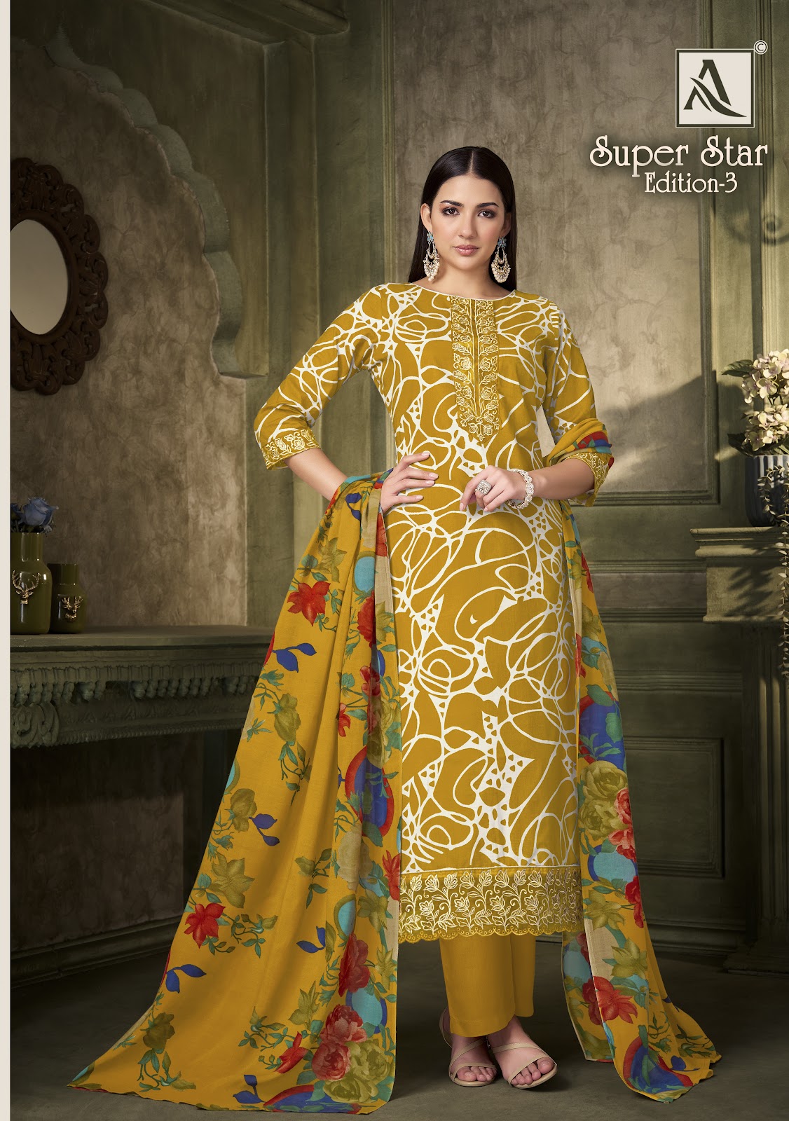 Super Star Edition 3 Alok Cambric Karachi Salwar Suits Exporter Gujarat