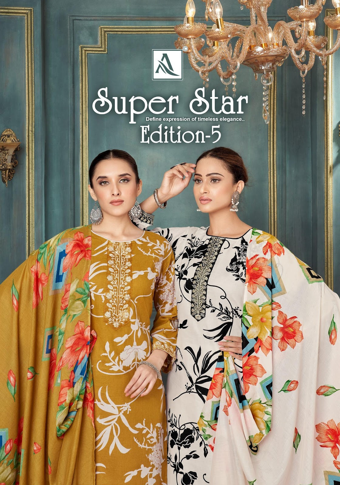 Super Star Edition 5 Alok Cambric Print Karachi Salwar Suits Supplier India