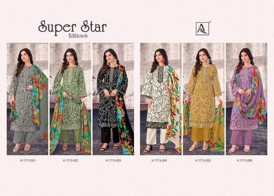 Super Star Edition 6 Alok Cambric Print Karachi Salwar Suits Exporter India