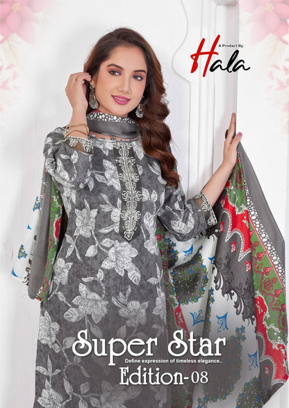 Super Star Edition 8 Hala Cotton Karachi Salwar Suits Wholesaler