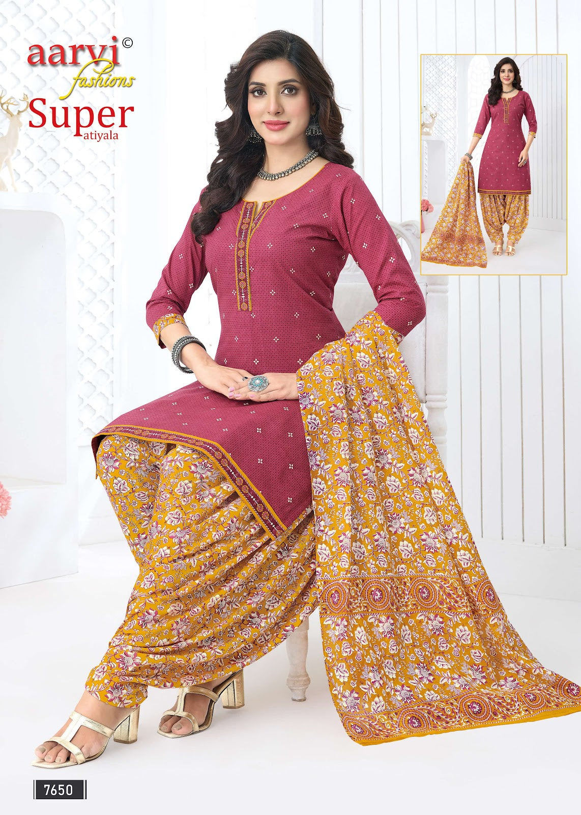 Super Vol 5 Aarvi Fashions Readymade Cotton Patiyala Suits